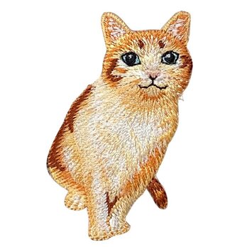 アップリケワッペン キャット おねだり猫 W-0901 UI キャット ねこ トラ猫 とらねこの画像