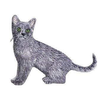 アップリケワッペン グレーの猫　W-1606　キャット　ねこの画像