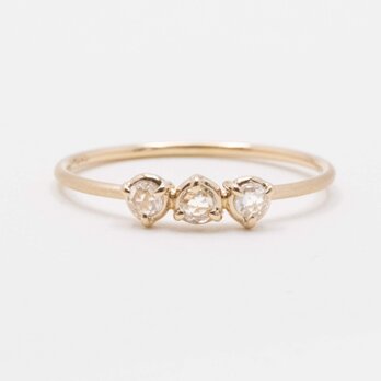 Rose cut Three Diamonds Ringの画像