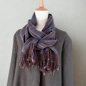 ふっくら柔らか手織りストール　ブラウン