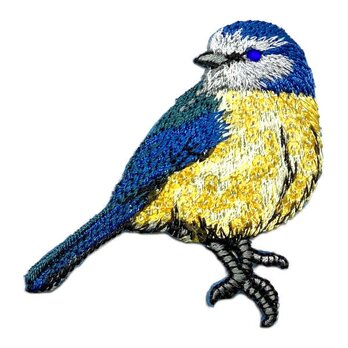 アップリケワッペン ルリビタキ スパンコール kr-0087 青い鳥 ブルーバード 青い鳥 小鳥 野鳥 とりの画像