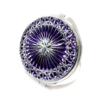 東京切子コンパクトミラー 　輝菊　～かがやきぎく～ 　紫　 Silverの画像
