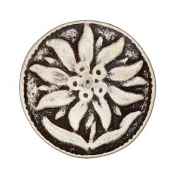 ドイツ メタルボタン エーデルワイス シルバー20mm 高原植物 アルプス フォークロア B-1782花の画像