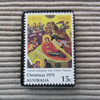 オーストラリア　クリスマス切手ブローチ9106の画像