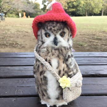 冬季セール✨羊毛フェルトのベンガルワシミミズクAの画像