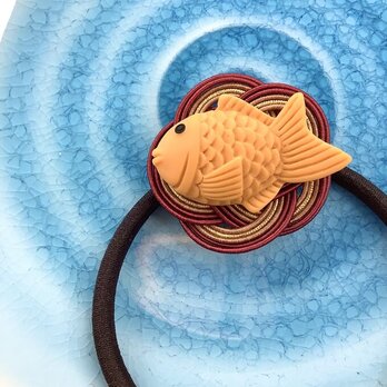 【たい焼き】水引　ヘアゴム　おやつ　和菓子　鯛　魚　可愛いの画像