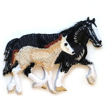 アップリケワッペン 馬の親子 ホース　1196　乗馬の画像