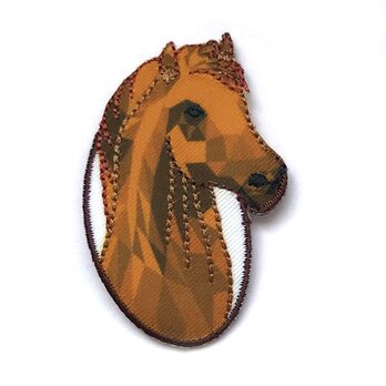 アップリケワッペン グラフィカル ホースヘッド ブラウン ST　1850　馬の画像