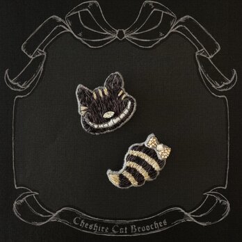 ブローチ【チェシャ猫】黒の画像