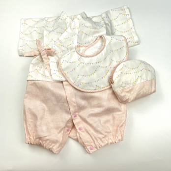 出産祝い　浴衣ロンパース　ガーランド　ピンクの画像