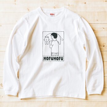 猫のおなかモフモフ 男子【 猫 選べます 長袖 Tシャツ 猫吸い 】の画像