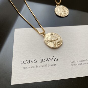 Simple Coin Metal Necklaces 65cm　コインネックレス　ミディアム～ロングネックレスの画像