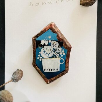 ステンドグラスブローチ　日々の小窓