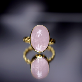 New ☆新作 ☆『Morganite』☆天然石リングsilver925 + k18コーティングの画像