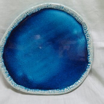 円形タイプ　エジプト青釉皿の画像