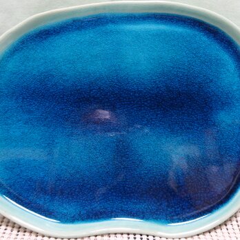 エジプト青釉　変形皿の画像