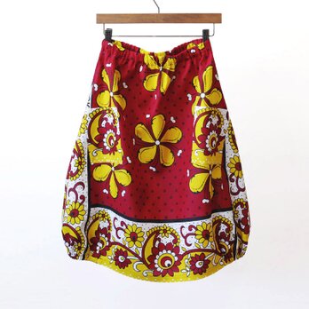 アフリカ布のバルーンスカート（カンガスカート）コクーンスカート 大人かわいいの画像