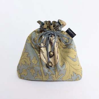 モリスアネモネベージュの巾着袋の画像