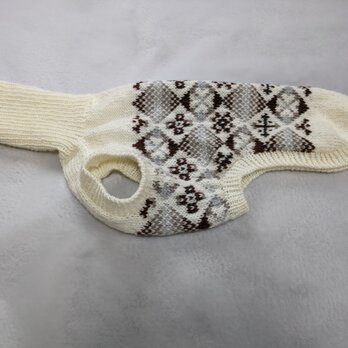 犬服　Ｆ様オーダーメイド品ウィペット用編み込みセーターの画像
