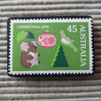 オーストラリア　クリスマス切手ブローチ9118の画像