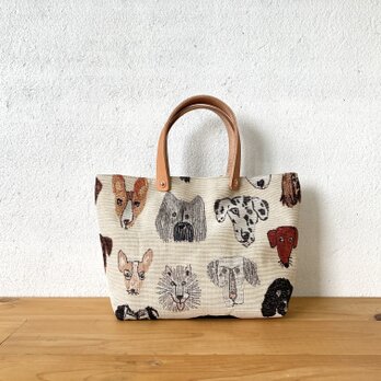【受注製作】フランス製ゴブラン生地 犬の鞄の画像