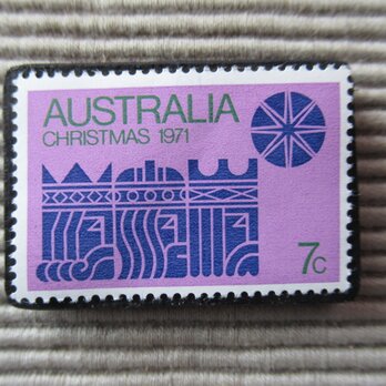 オーストラリア　クリスマス切手ブローチ9122の画像