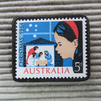 オーストラリア　クリスマス切手ブローチ9125の画像