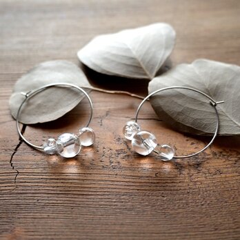 ぷっくりクリアビーズの大ぶりフープピアス item5