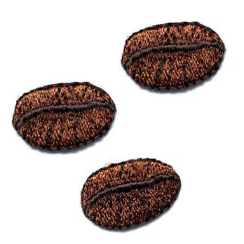 アップリケワッペン コーヒー豆3枚 UI W-2146 カフェ アイロン接着 喫茶店の画像