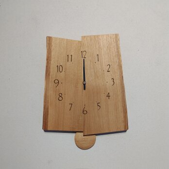 振り子時計 ～クリ材･２枚合わせ･縦型･全数字～　の画像