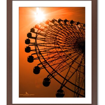 【額付アート写真/A3サイズ】ORANGE FERRIS WHEEL（オレンジ観覧車）の画像