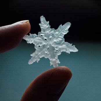 雪、ついてるよ　no.15 雪の結晶　ピンブローチ　樹枝結晶の画像