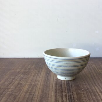 茶碗　青黄ストライプの画像
