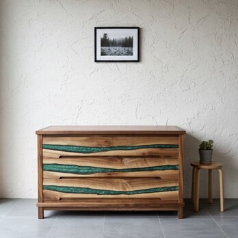 【受注生産】【値段はお問い合わせください】レジンチェスト3段(ハンターグリーン)