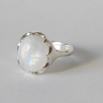 ★一点物★Rainbow moonstone　ring(sv) ★レインボームーンストーン★天然石の画像