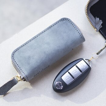 プルアップレザー 銀磨り グレー 4連キーケース スマートキー 大人のパステルカラー 鍵 カギ apo-16cpu