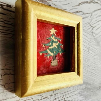 金縁額装「クリスマスツリーZ」手描き・油彩・原画の画像