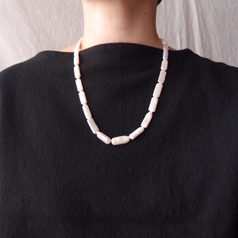 【K14gf】 Rectangle Pearl Necklace／レクタングルパール チェーンネックレス（55-67cm）の画像
