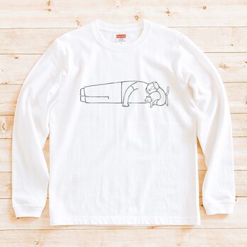 長袖Tシャツ 猫選べます『くぐる猫・男子』男女兼用 ロンTの画像