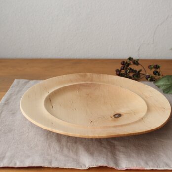 シラカバのリム皿〈ガラスコーティング〉【1068】の画像
