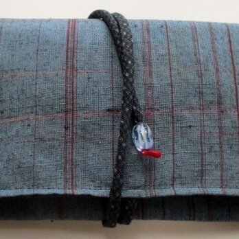 ７４９８　紬の着物で作った和風財布・ポーチ　＃送料無料の画像