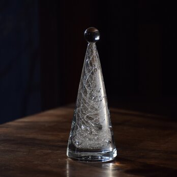 ガラスのクリスマスツリー(泡のレース）の画像