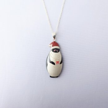 サンタ皇帝ペンギン親 漆ネックレス（sv）