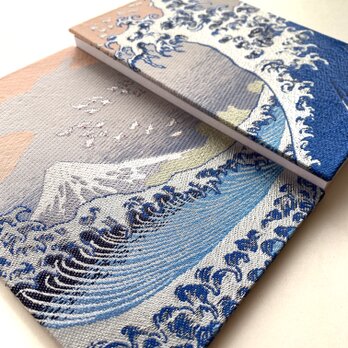 『海上の不二〜富嶽百景』　葛飾北斎御朱印帳　額絵織物御朱印帳　B6 大判サイズ　Hokusai　葛飾北斎　織物画　桐生織物の画像