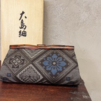 伝統工芸　大島紬ビンテージバッグ　和装　着物　yk0199の画像
