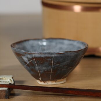陶器 【鼠志野ご飯茶碗】g61の画像