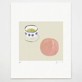 古瀬稔アートプリント#30/桃と茶葉の画像