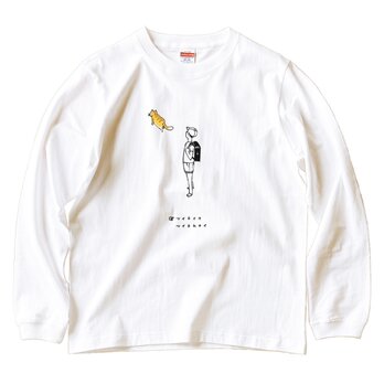 長袖Tシャツ『帰り道に猫・男子』男女兼用 ロンTの画像