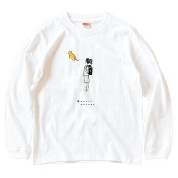 長袖Tシャツ『帰り道に猫・女子』男女兼用 ロンTの画像