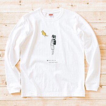 長袖Tシャツ『帰り道に猫・女子』男女兼用 ロンTの画像